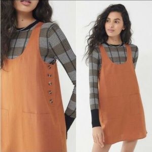 Urban Outfitters UO Kasey Linen Side-Button Shift Dress